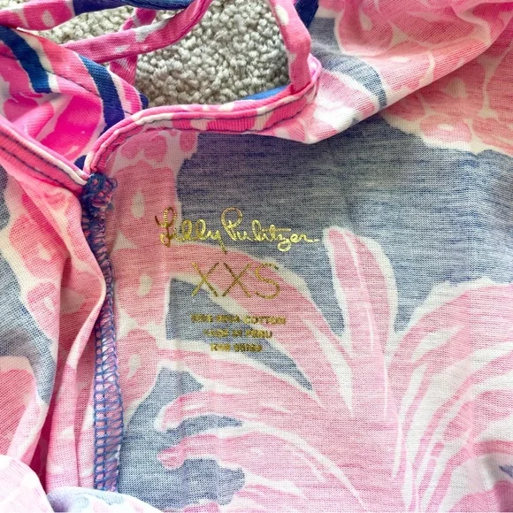 LILLY PULITZER 100% PIMA COTTON Kristen Dress Blue Haven Little Flamenco - Picture 4 of 10